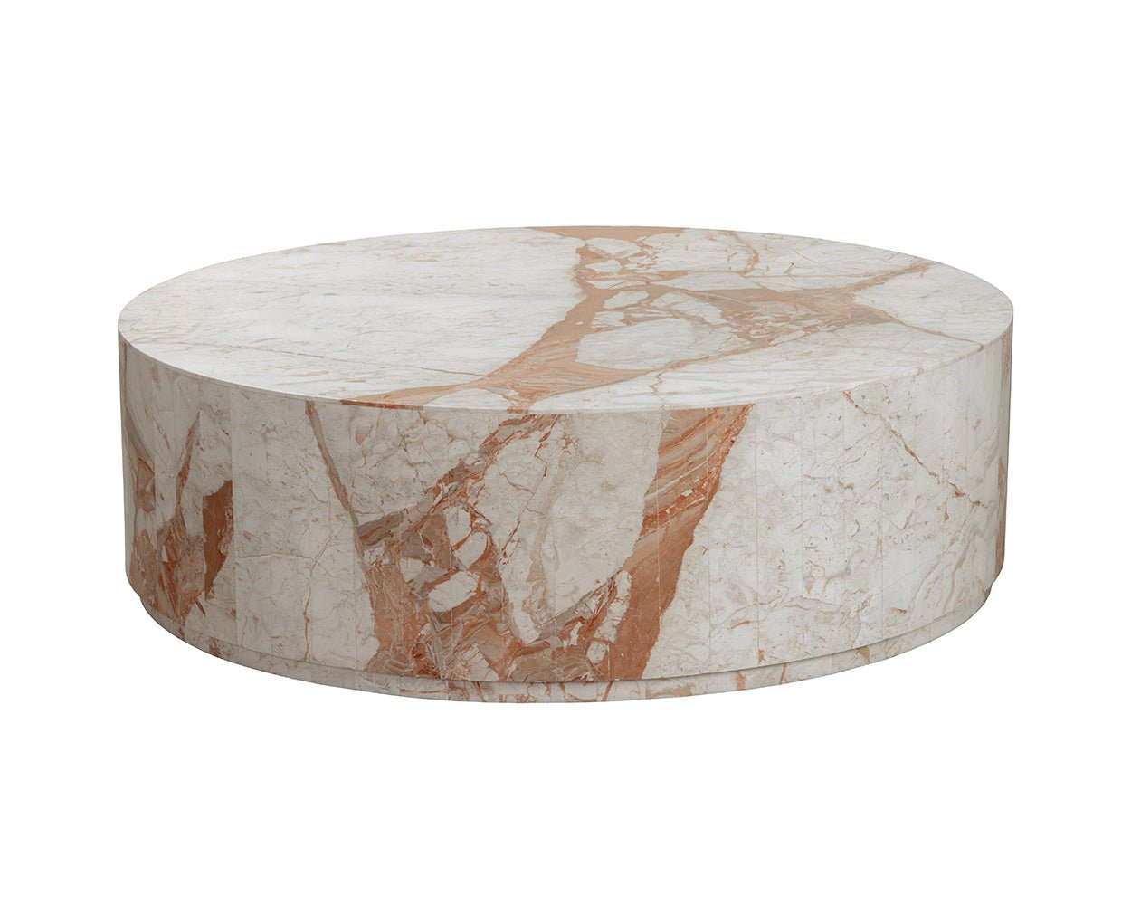 Laros Coffee Table - Round Crema Breccia Marble - Image 4