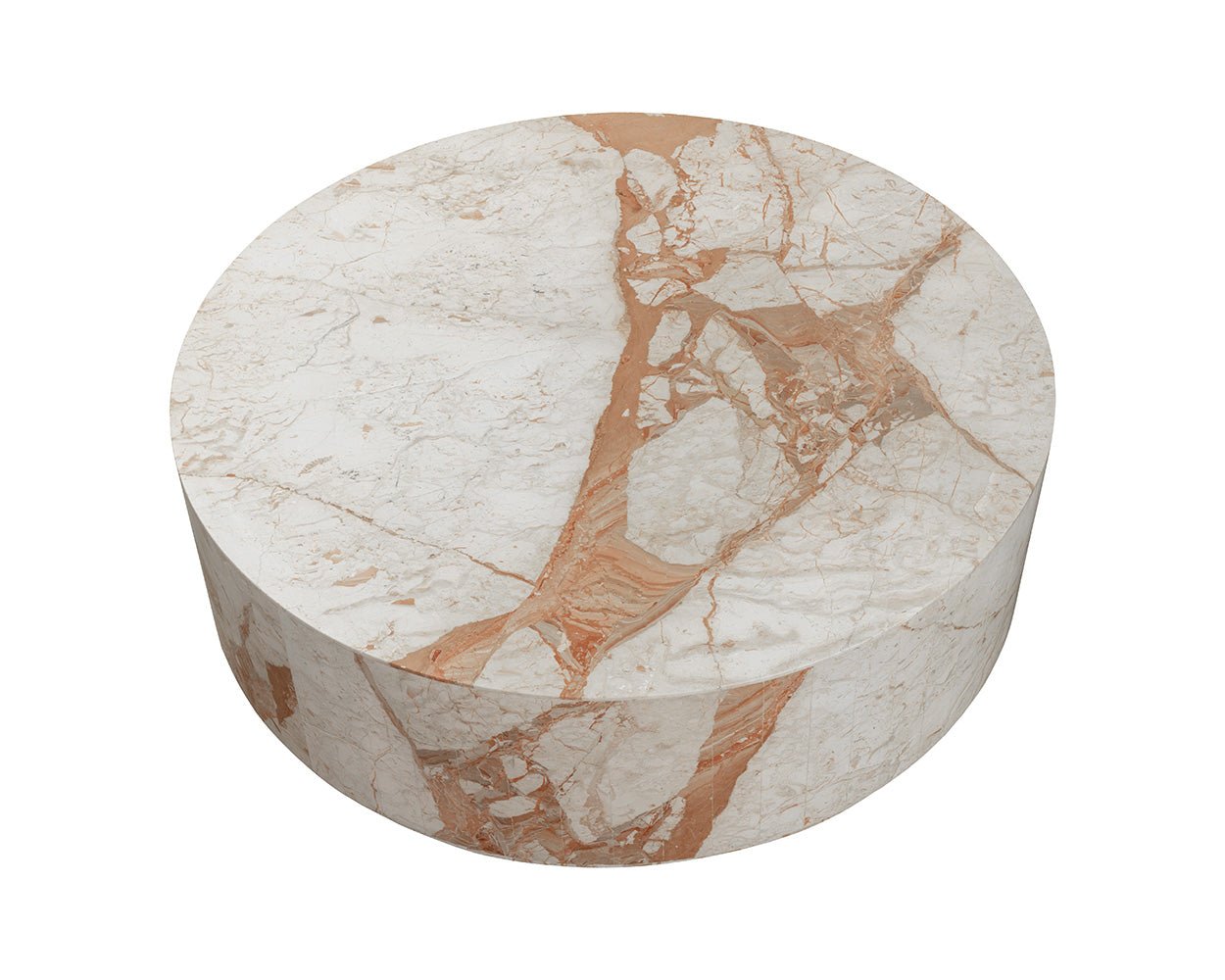 Laros Coffee Table - Round Crema Breccia Marble - Image 5
