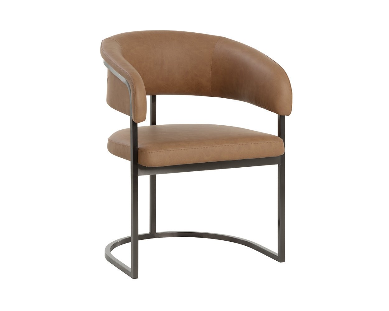 Marris Dining Armchair - Gunmetal Milliken Cognac - Image 3