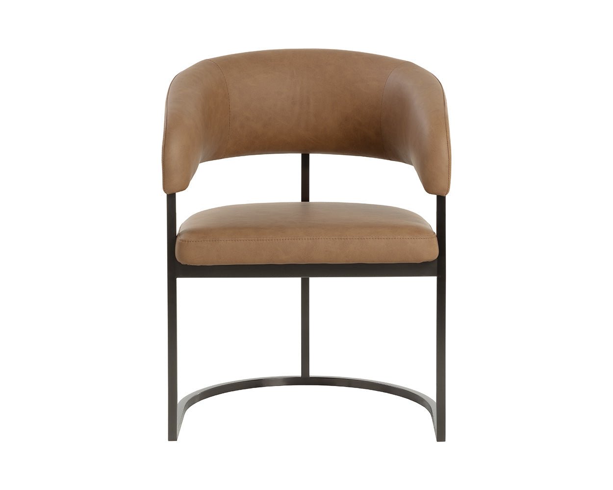 Marris Dining Armchair - Gunmetal Milliken Cognac - Image 4