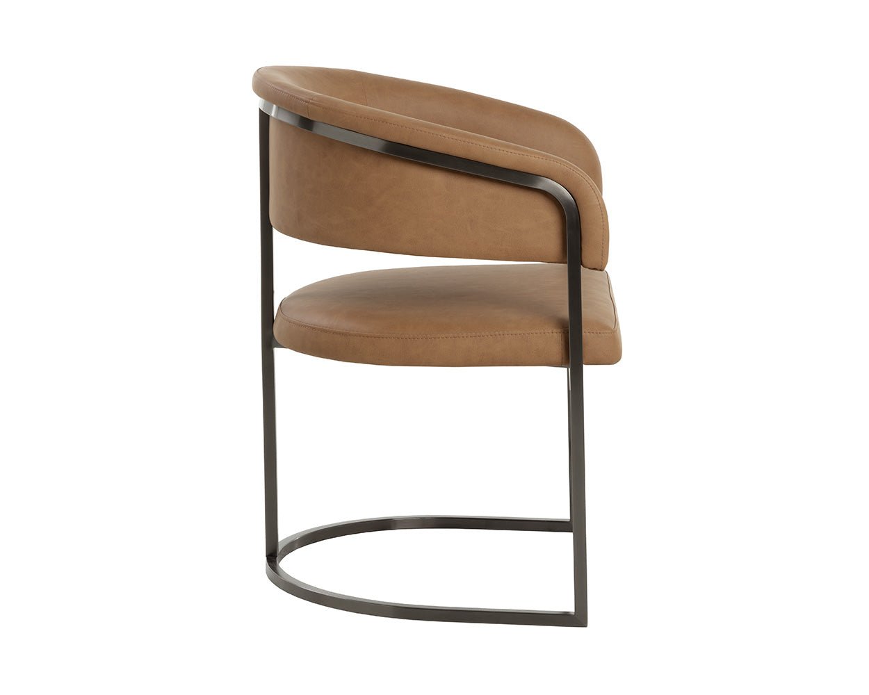 Marris Dining Armchair - Gunmetal Milliken Cognac - Image 5