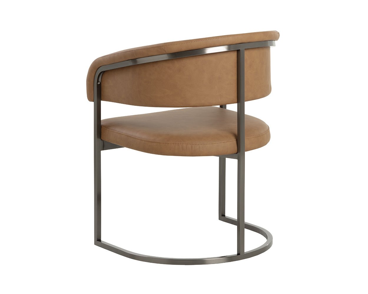 Marris Dining Armchair - Gunmetal Milliken Cognac - Image 6
