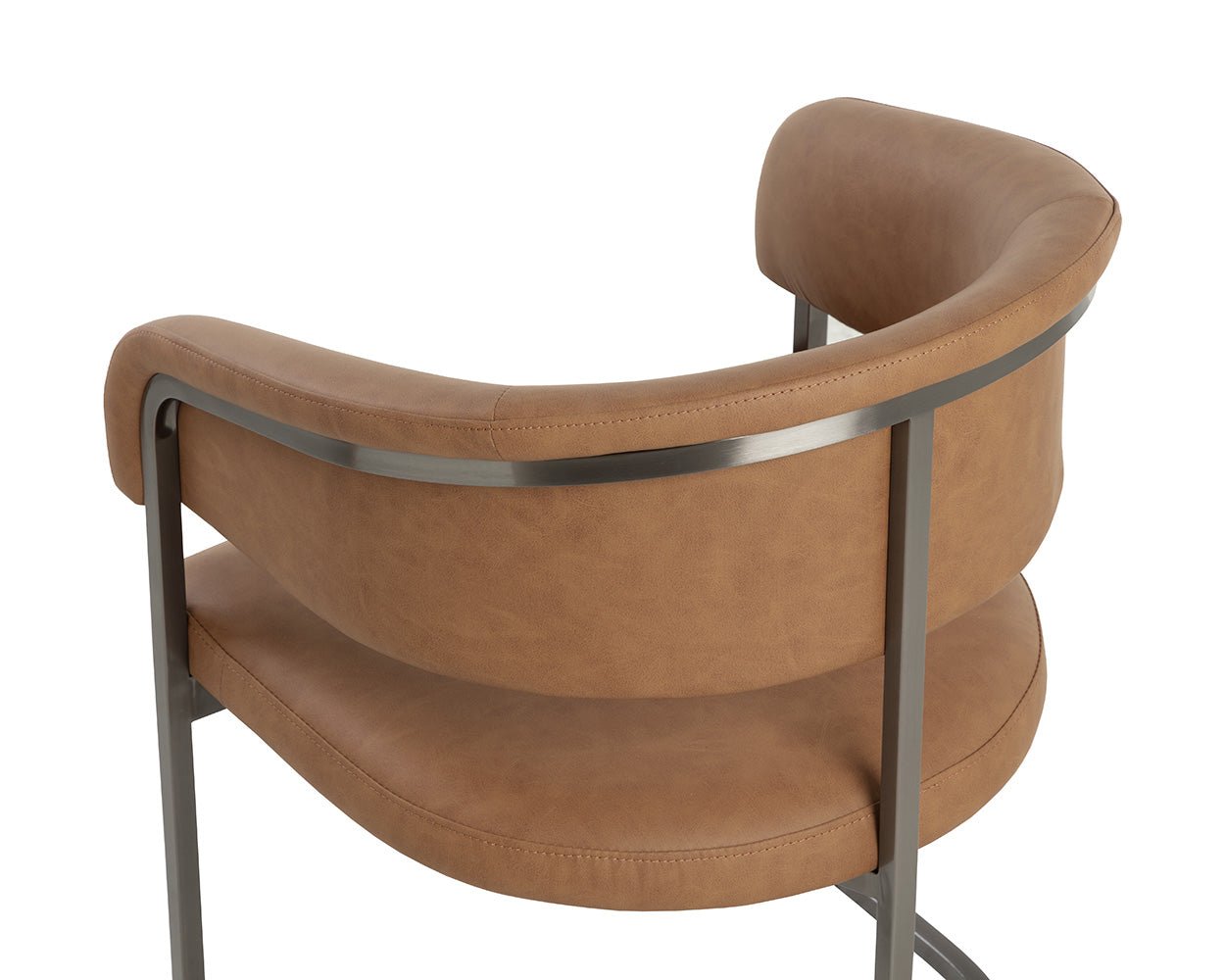 Marris Dining Armchair - Gunmetal Milliken Cognac - Image 7