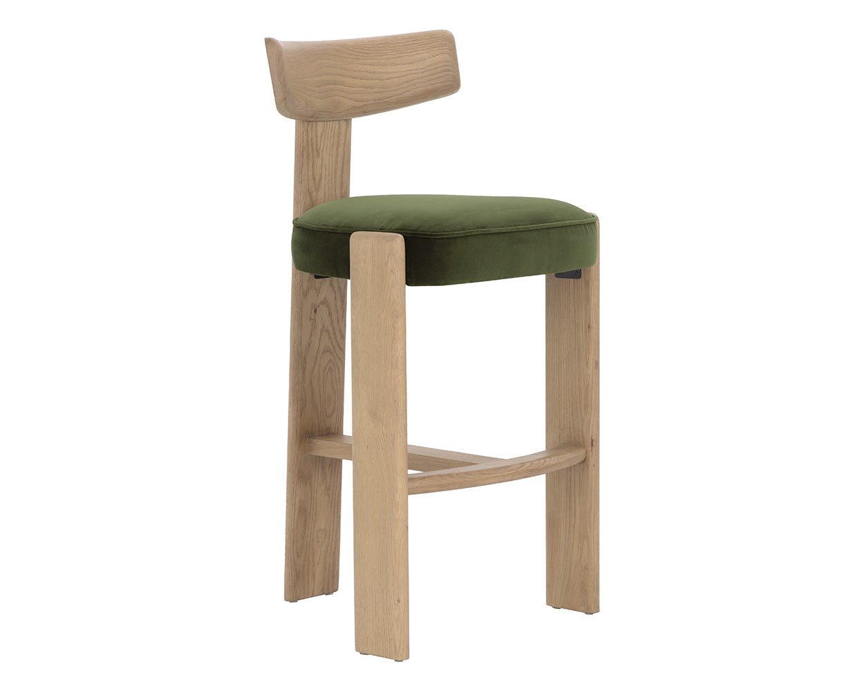Horton Barstool - Rustic Oak Forest Green - Image 3