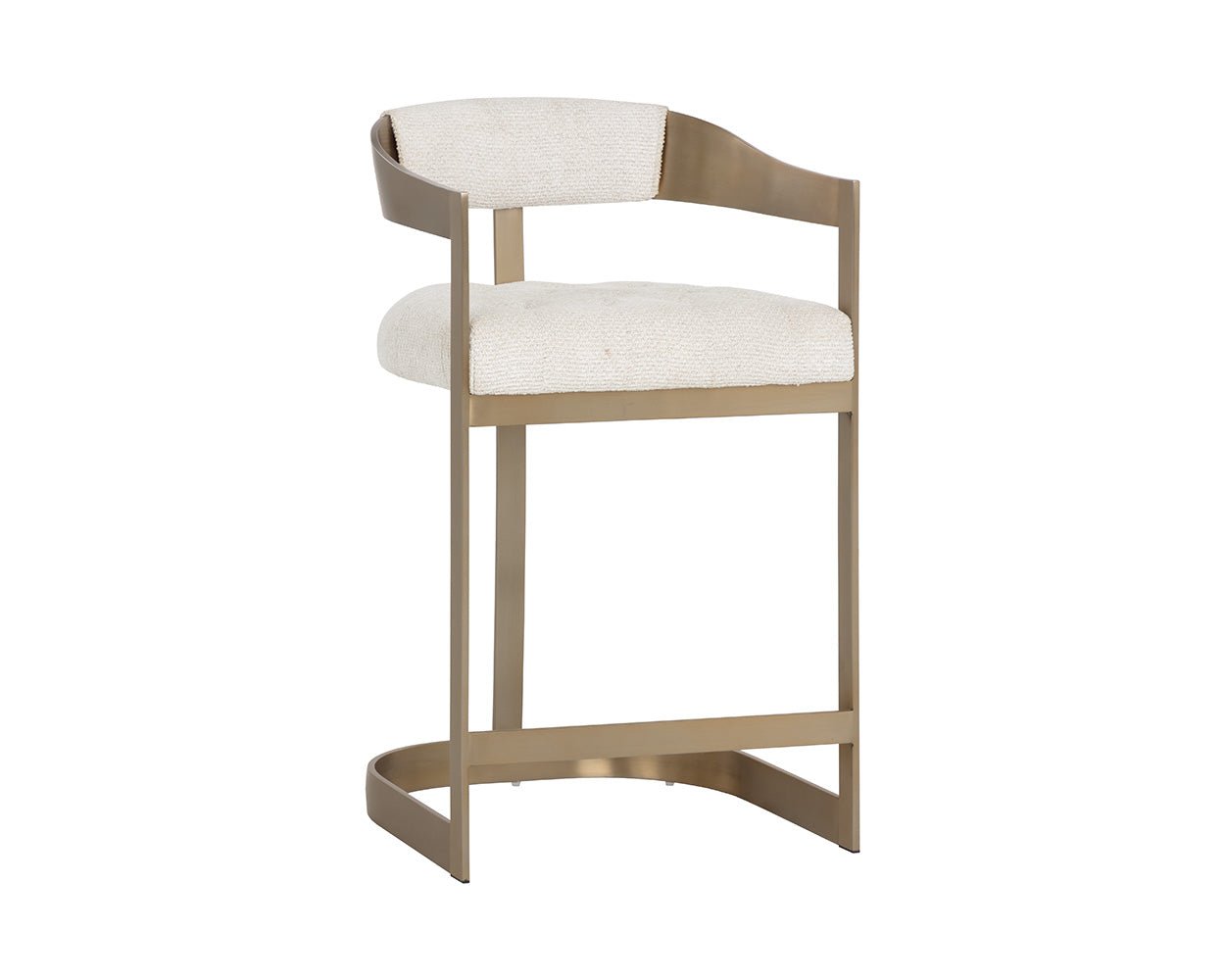 Beaumont Counter Stool - Antique Brass Rhea Light Barley - Image 3