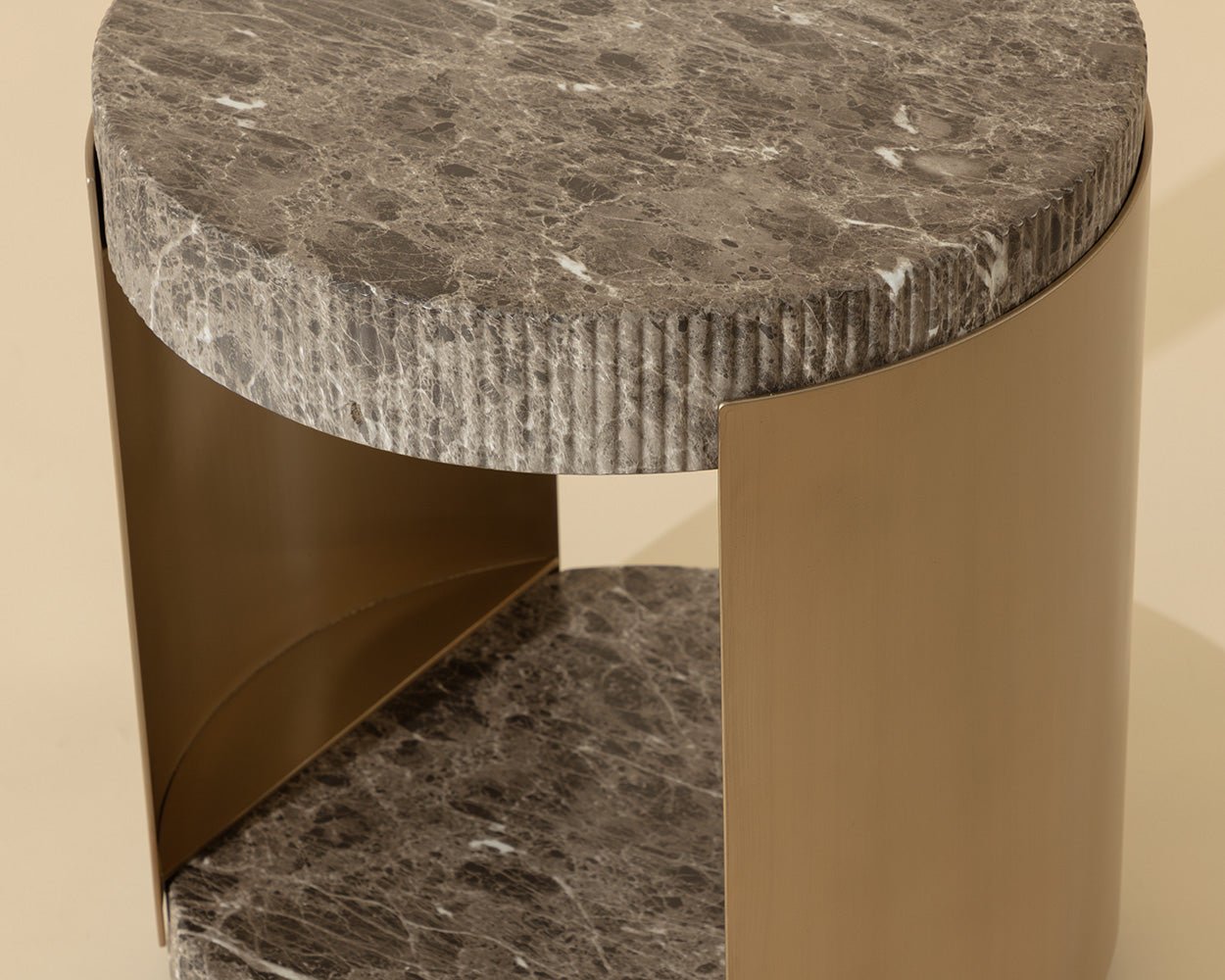Cavette End Table - Marble Look Dark Emperador - Image 3