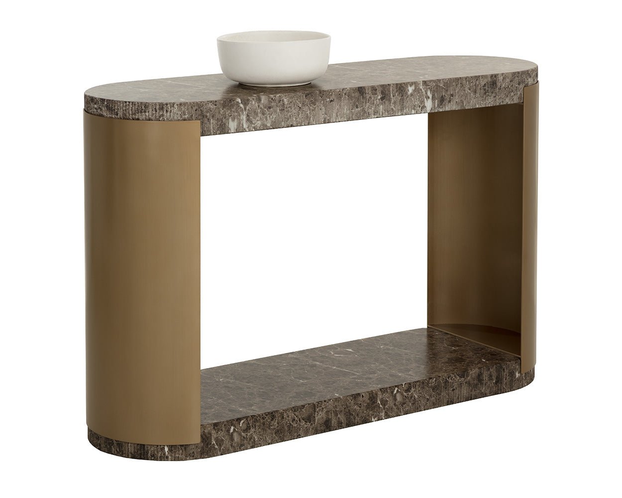 Cavette Console Table - Marble Look Dark Emperador - Image 4