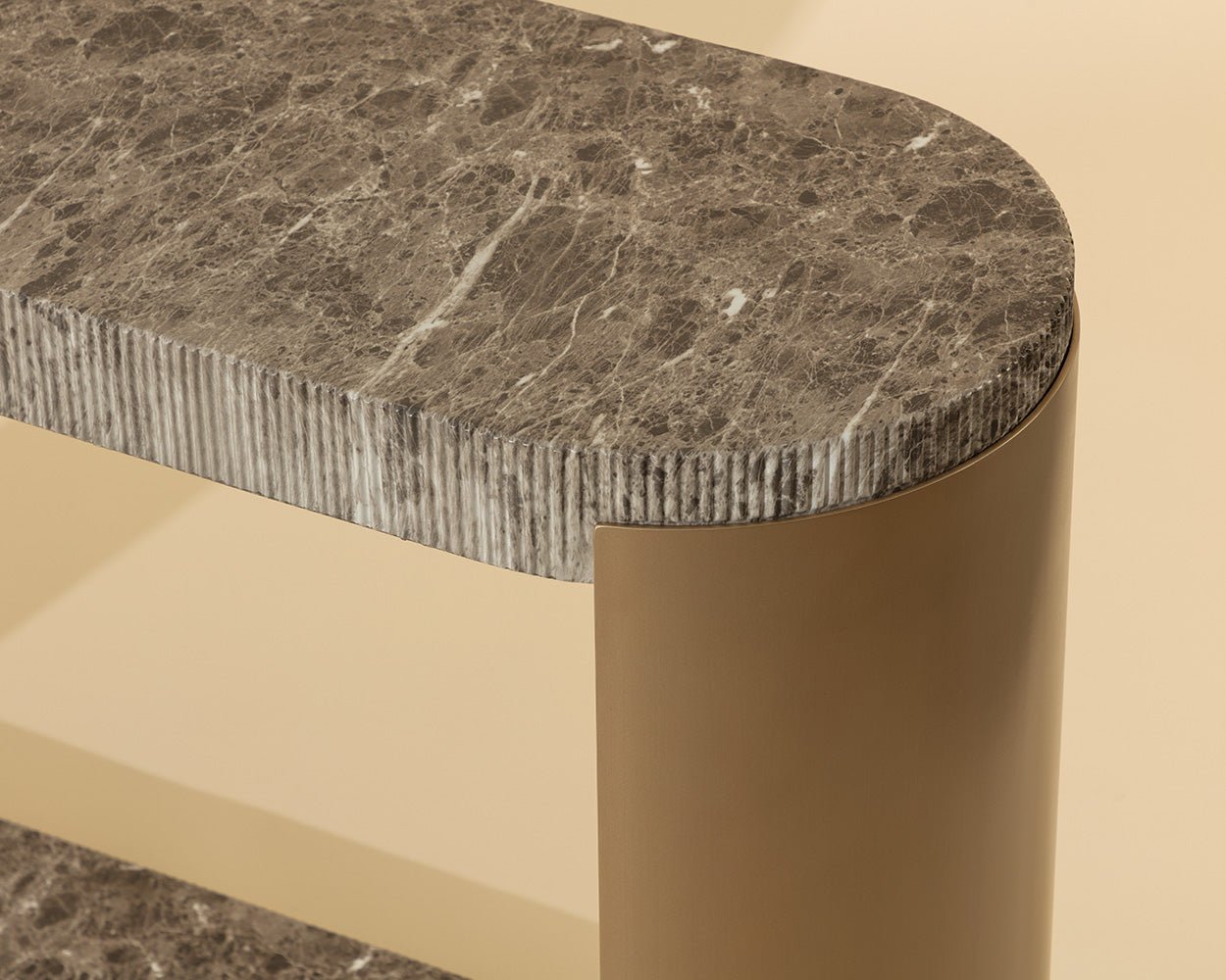 Cavette Console Table - Marble Look Dark Emperador - Image 3