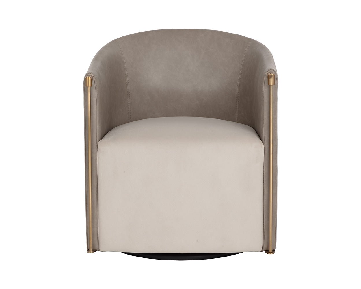 Leontine Swivel Lounge Chair Meg Taupe / Ivanhoe Mineral - Image 4