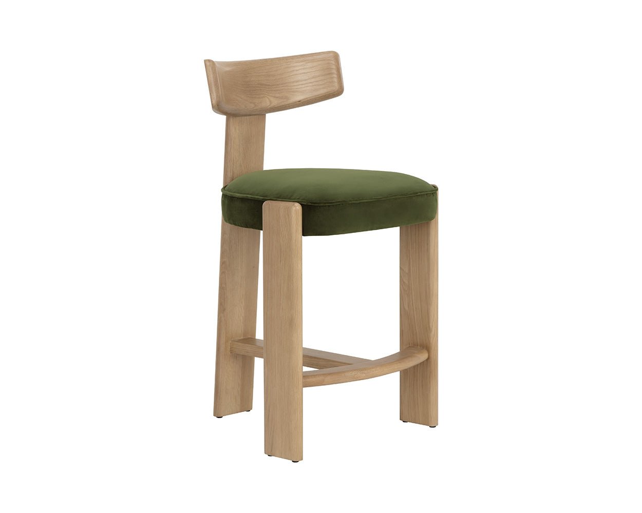 Horton Counter Stool - Rustic Oak Forest Green - Image 3