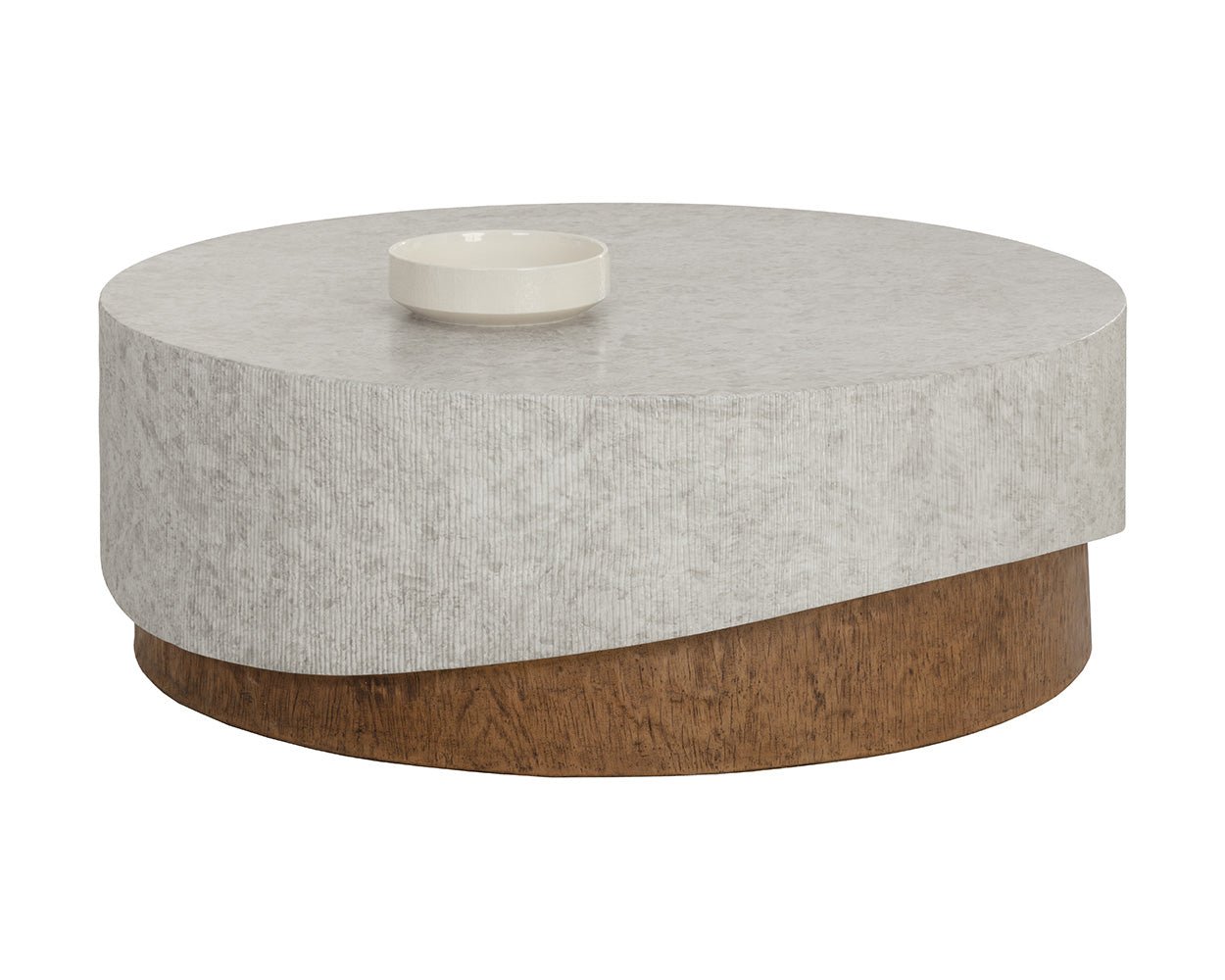 Leda Coffee Table - Round Grey Marble - Image 4