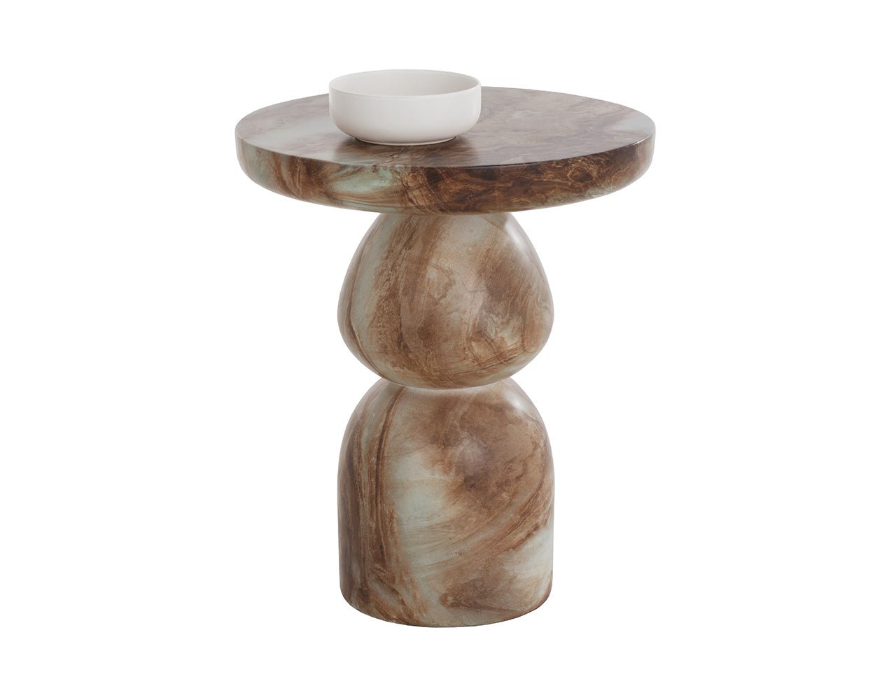 Orielle End Table Affogato Marble Look - Image 3
