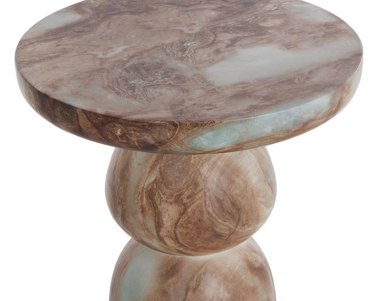 Orielle End Table Affogato Marble Look - Image 6