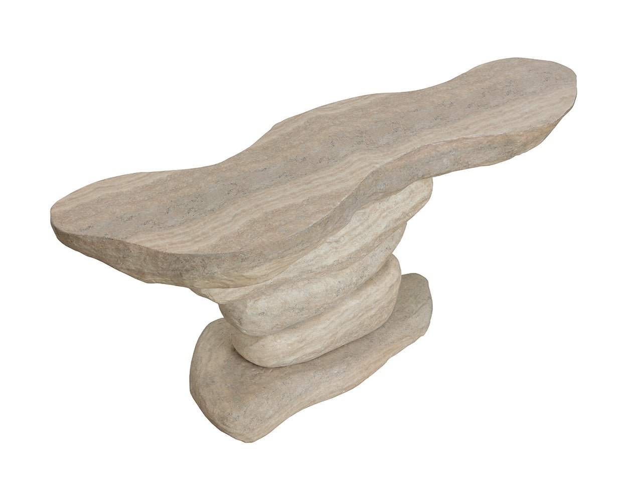 Torbay Console Table Dune Travertine - Image 3