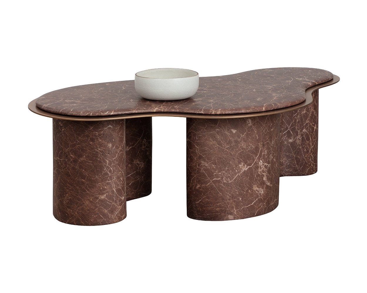 Isola Coffee Table - Marble Look Mocha Marble Look - Image 4