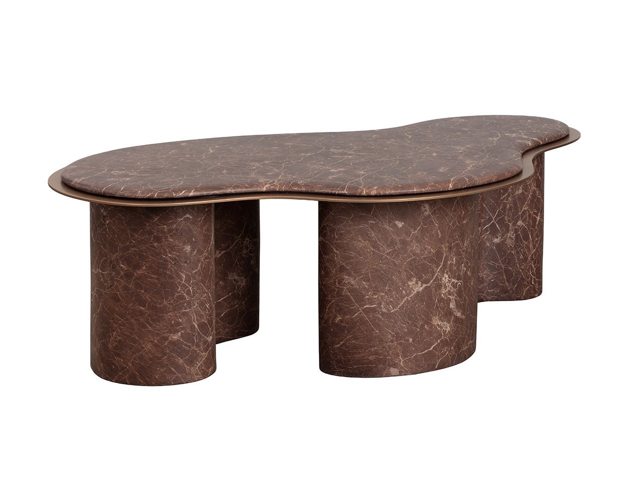 Isola Coffee Table - Marble Look Mocha Marble Look - Image 5