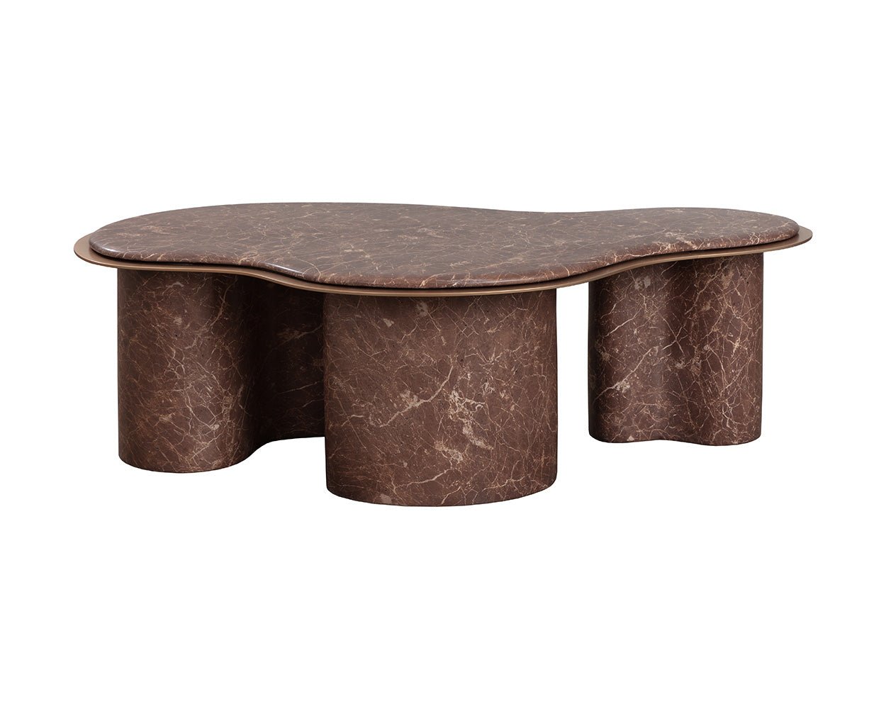 Isola Coffee Table - Marble Look Mocha Marble Look - Image 6