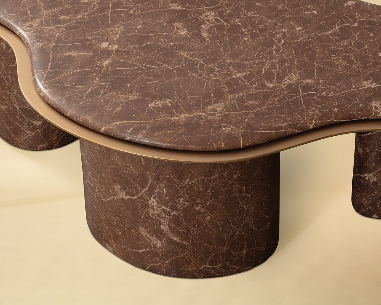 Isola Coffee Table - Marble Look Mocha Marble Look - Image 3