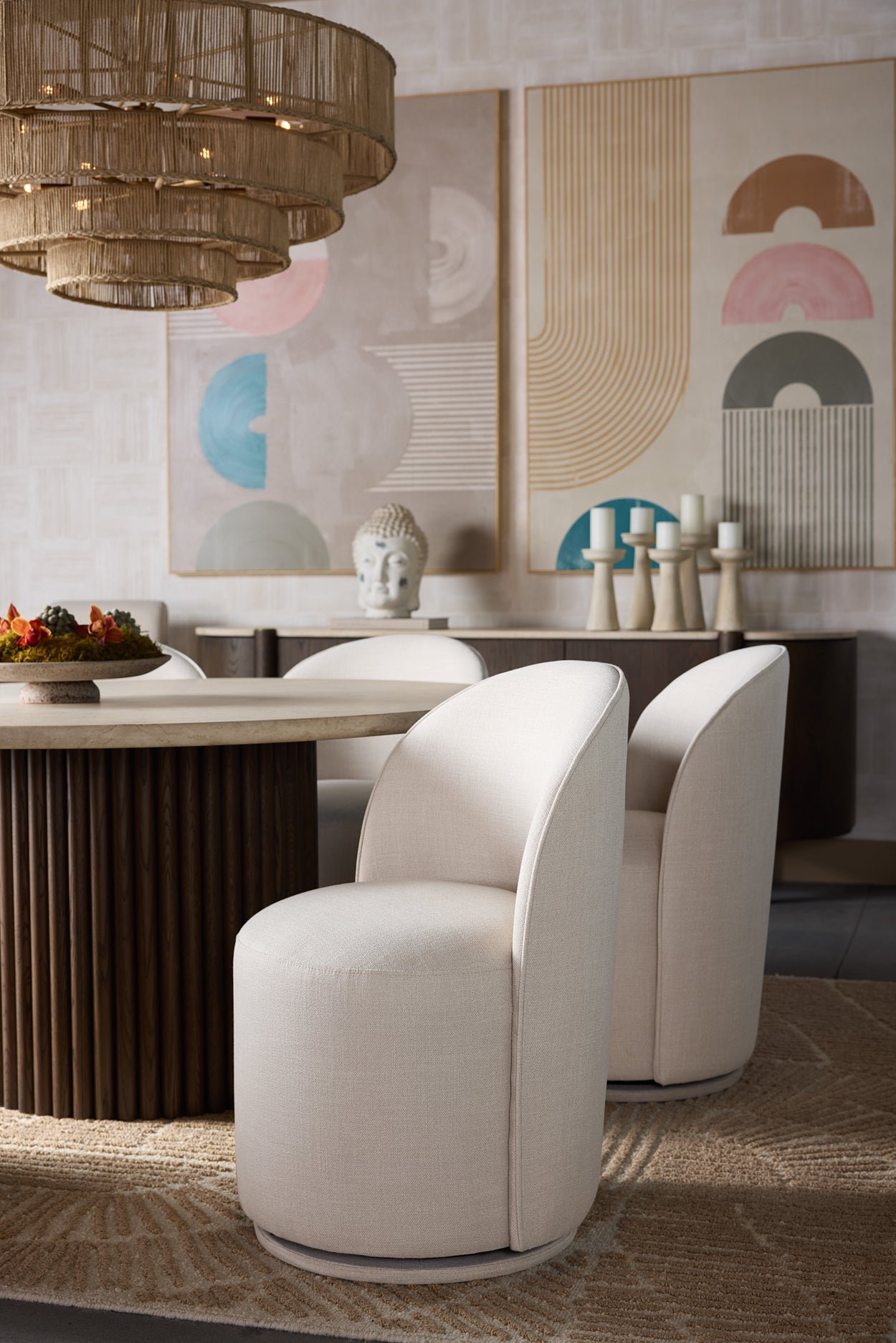 Cavoli Swivel Dining Chair Effie Linen - Image 3