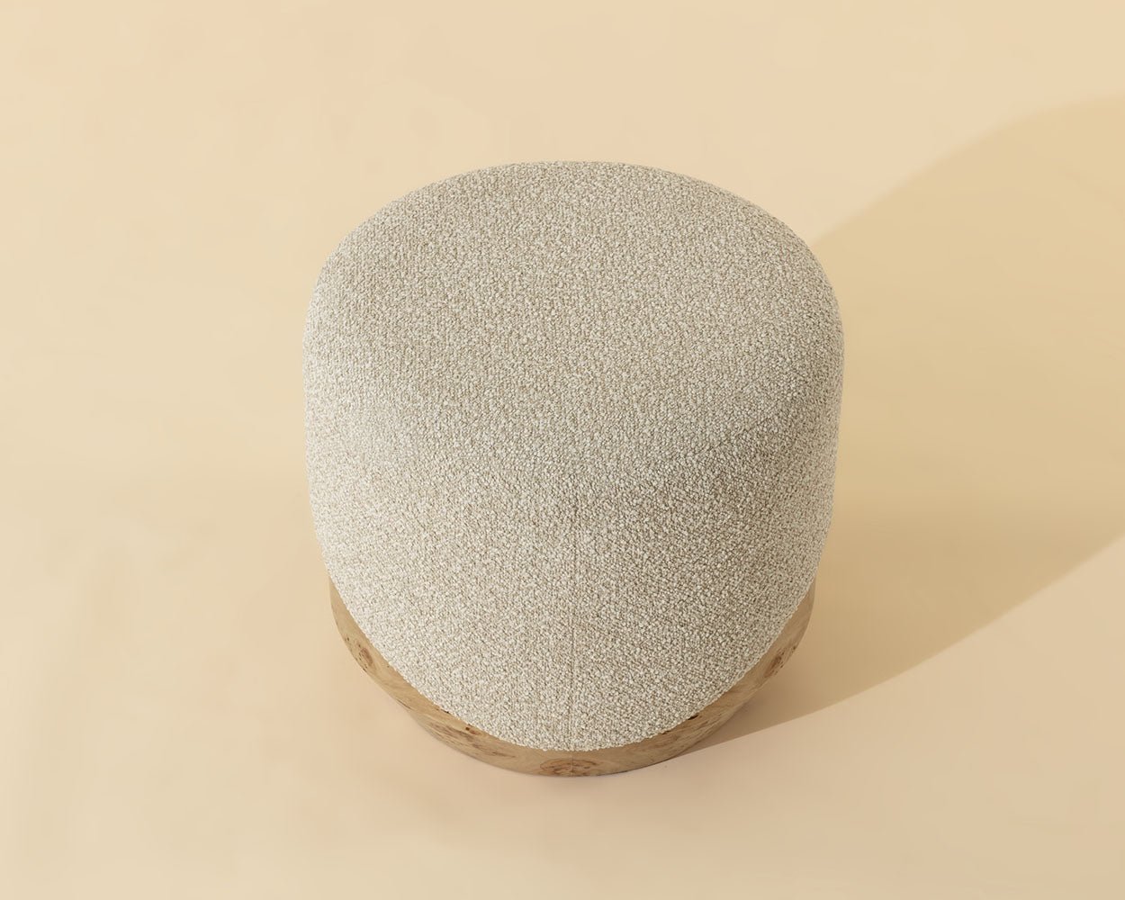 Mithuna Ottoman - Small Santa Cruz Oatmeal - Image 3