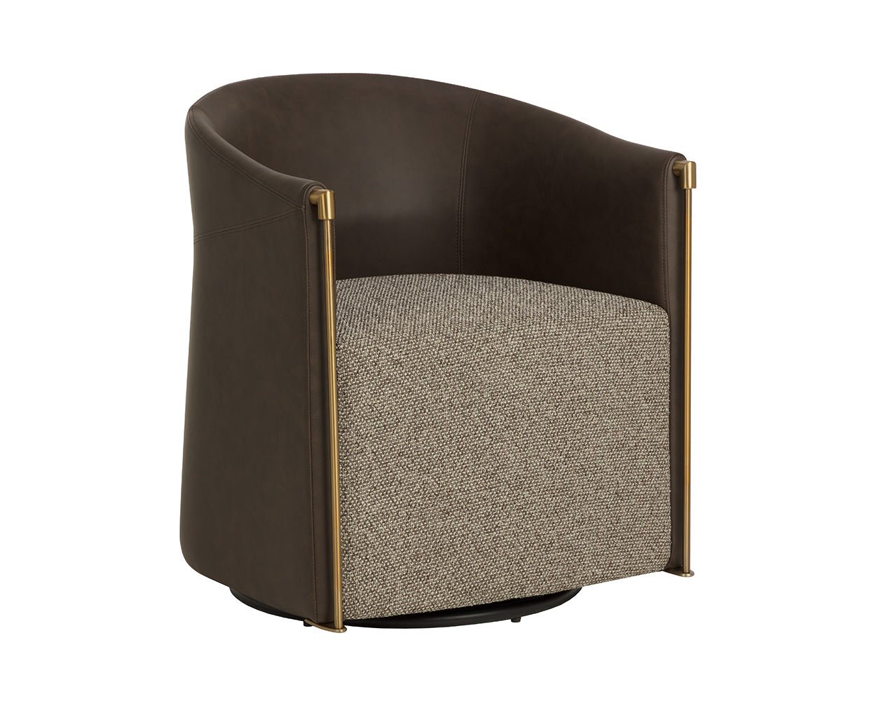 Leontine Swivel Lounge Chair Gellar Earth / Eglinton Espresso - Image 5