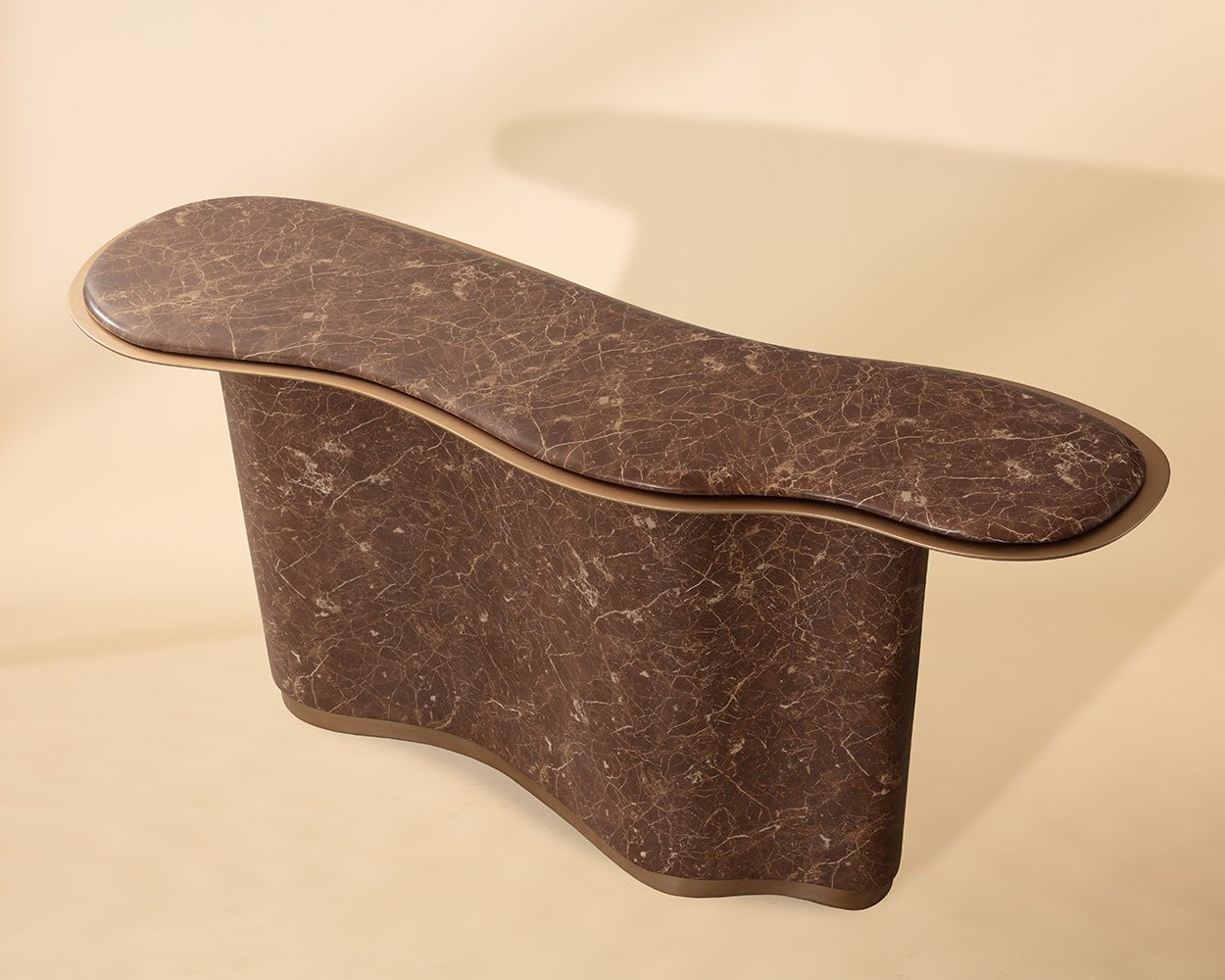Isola Console Table - Marble Look Mocha Marble Look - Image 3