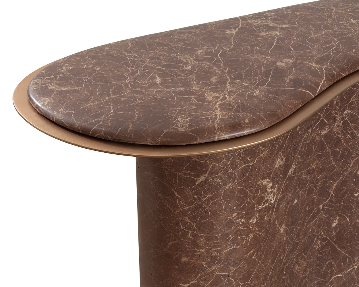 Isola Console Table - Marble Look Mocha Marble Look - Image 9