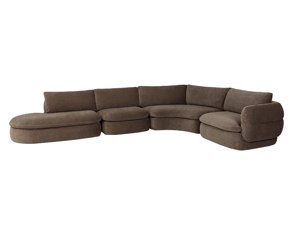Oressa Modular - Right Armchair Danny Dusty Brown - Image 11