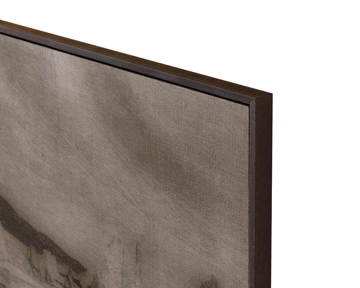 Antique Landscape - 50" X 35" - Dark Brown Floater Frame Brown - Image 7