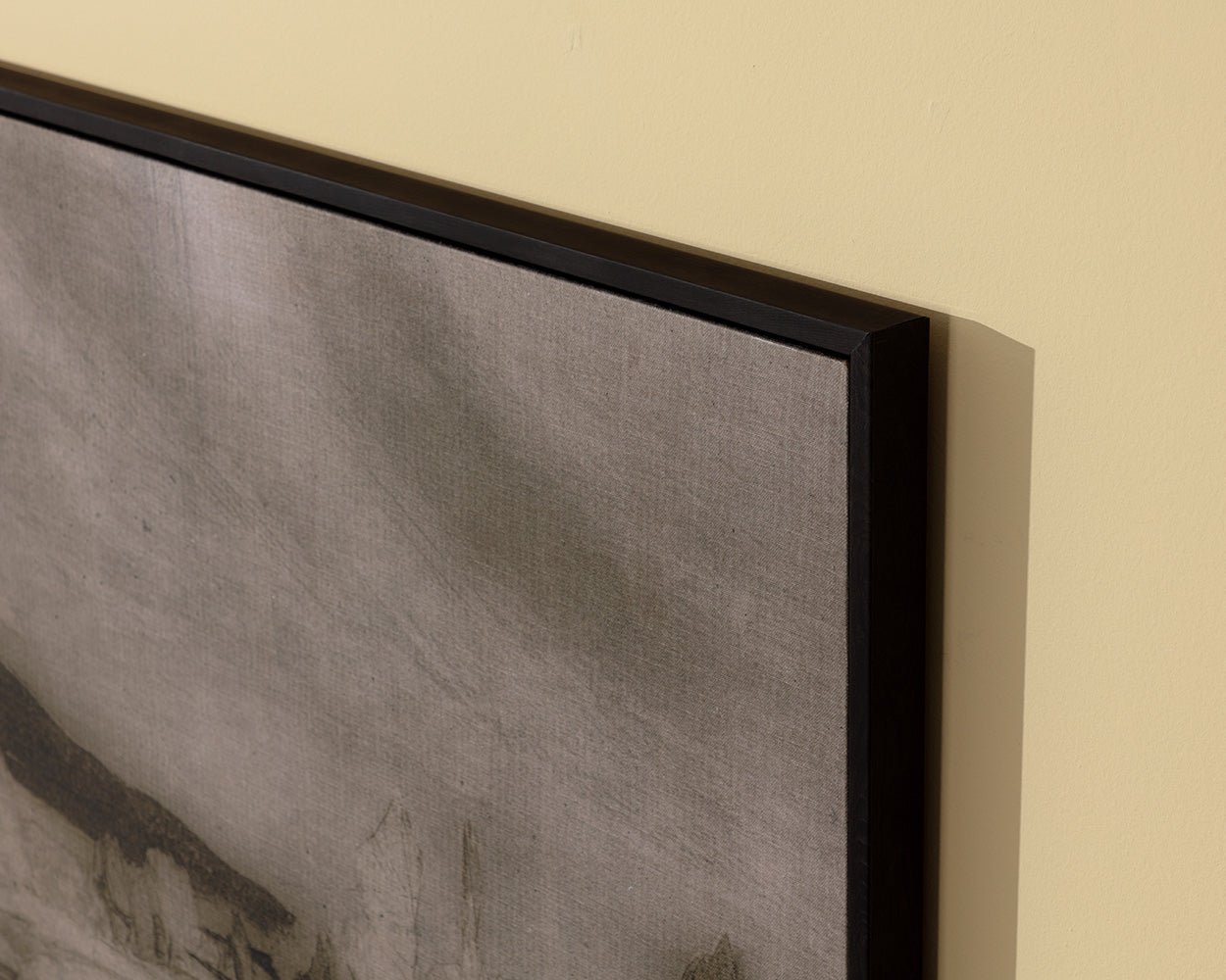 Antique Landscape - 50" X 35" - Dark Brown Floater Frame Brown - Image 5