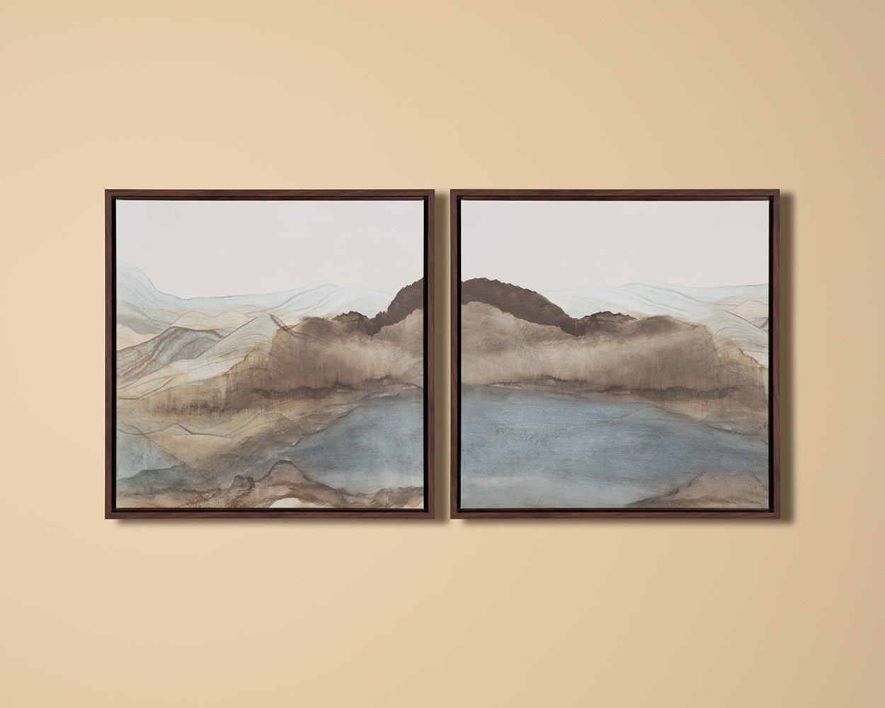 Cordillera I - 24" X 24" - Brown Floater Frame Blue - Image 5