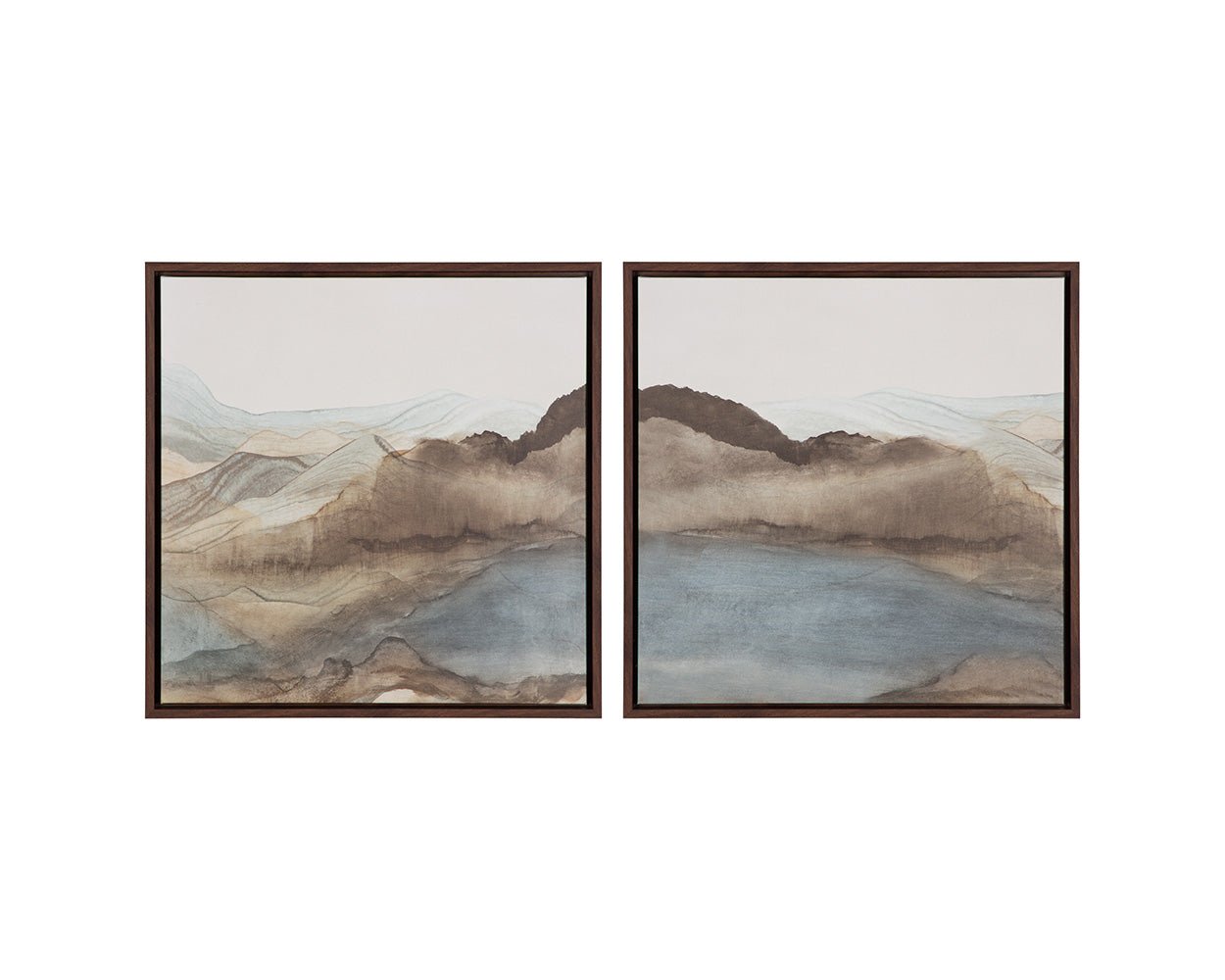 Cordillera I - 24" X 24" - Brown Floater Frame Blue - Image 8