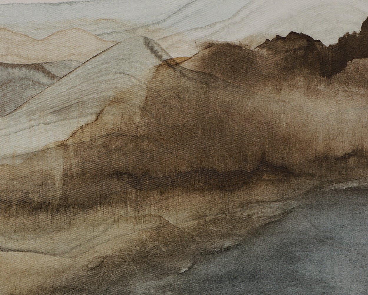 Cordillera I - 24" X 24" - Brown Floater Frame Blue - Image 10