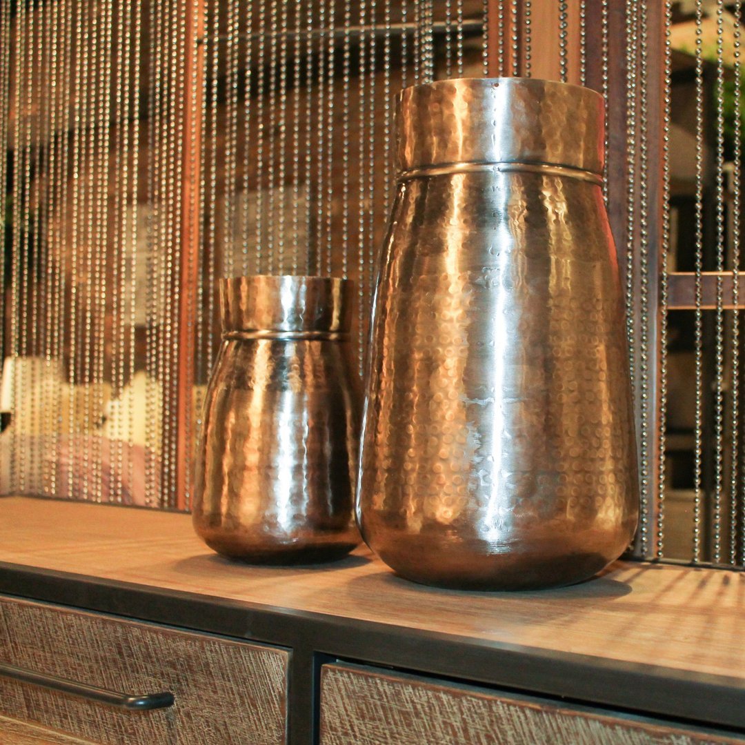 Earth Wind & Fire Small Milk Can Vase - Brass Antique - Image 2