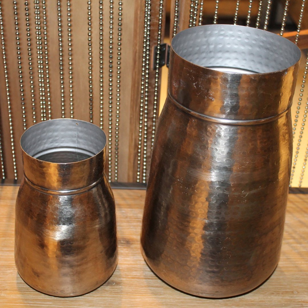 Earth Wind & Fire Small Milk Can Vase - Brass Antique - Image 3