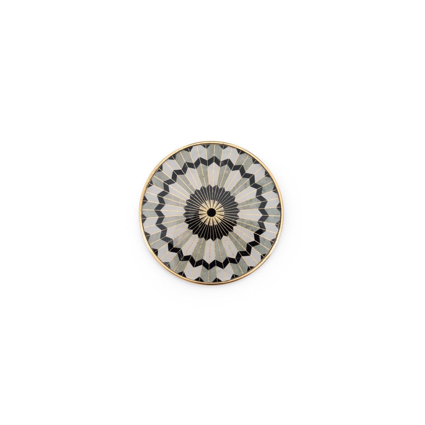 Savoy Gold Trim 4 Piece Round Coaster Set - Mosaic - Image 3