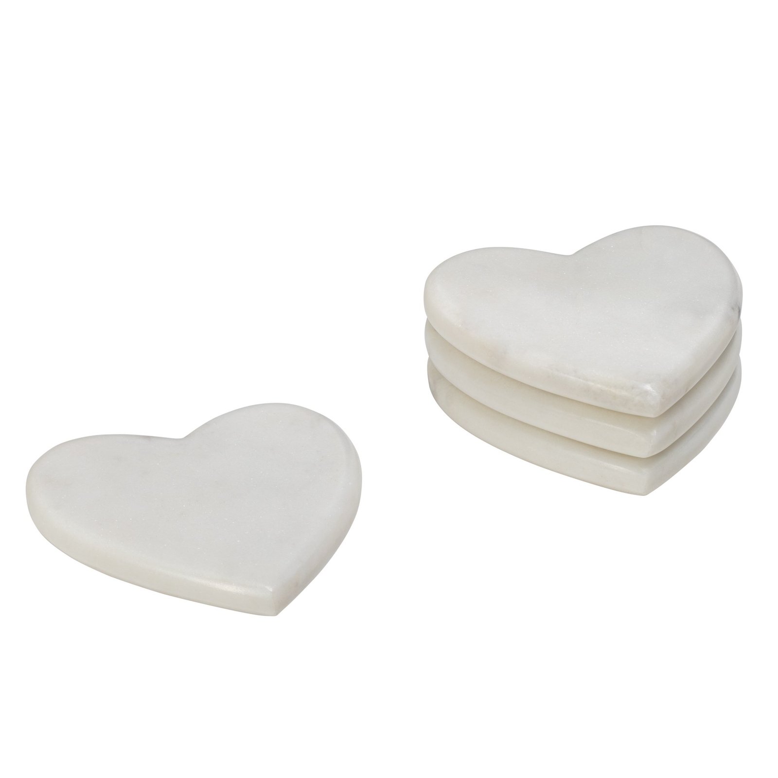 Marble Heart 4 Piece 4 Inch Coaster Set