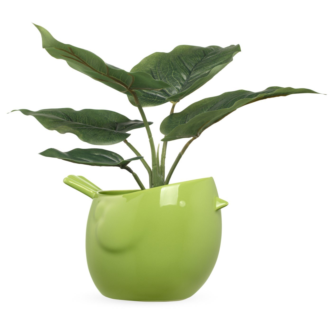 Finch Bird Ceramic Drop Pot Planter - Green - Image 3