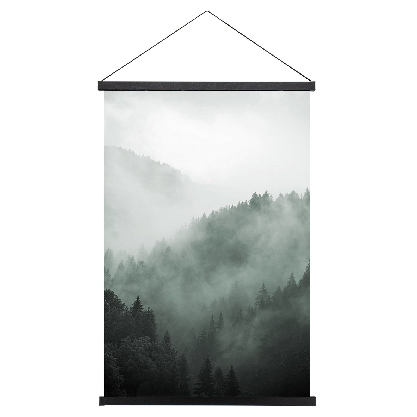 Miko Hanging Printed Canvas Rolled Wall Art - Forest Mist