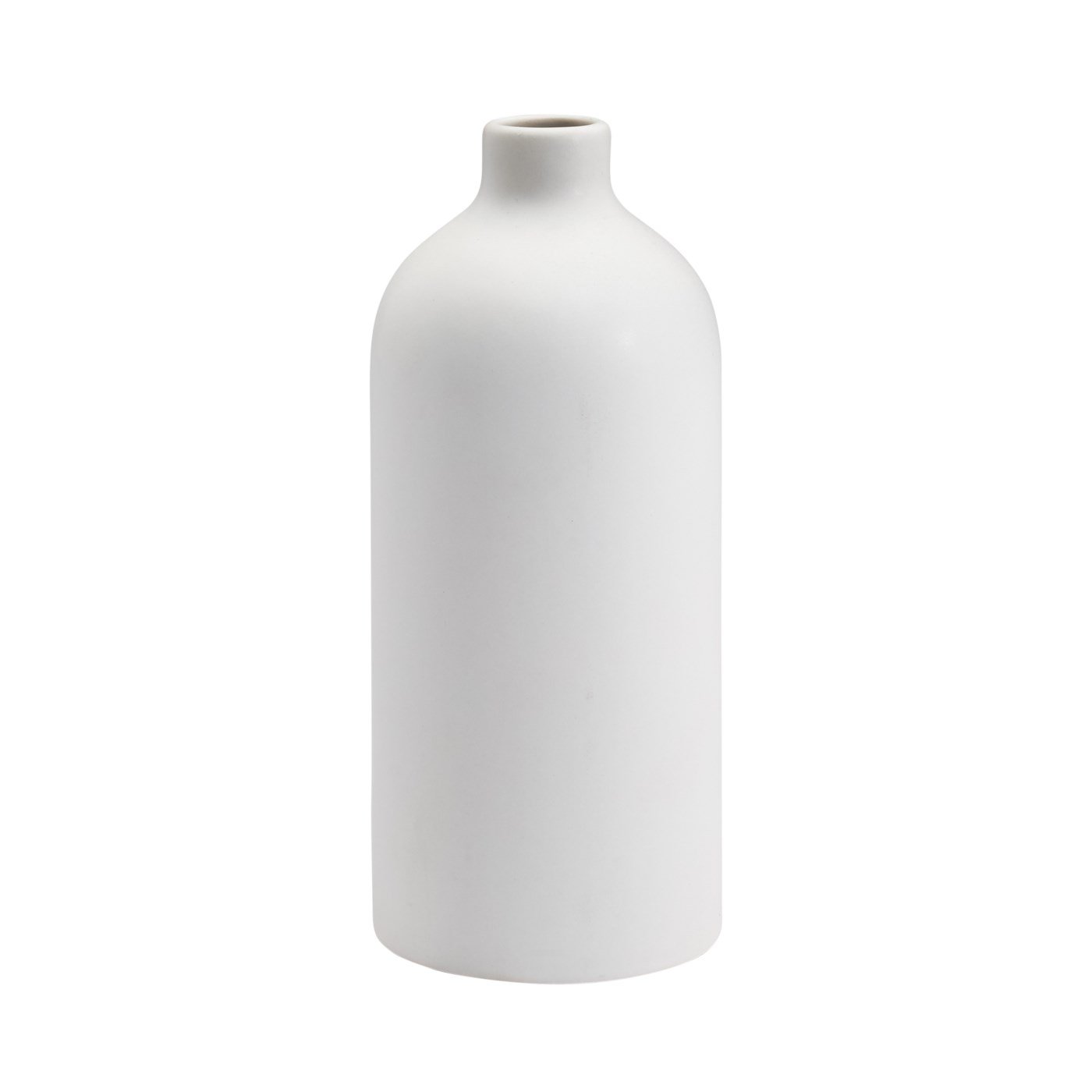 Komi 8 Inch Tall Ceramic Bottle Vase - White - Image 5