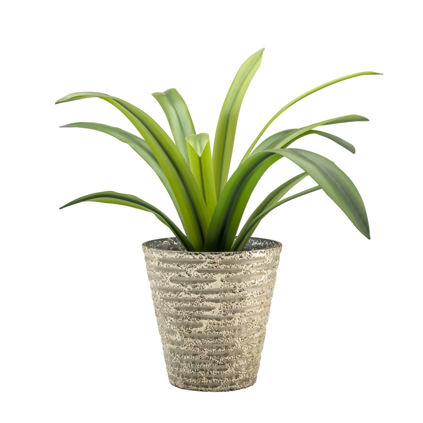 Etched Line Gold Lustre 6x6" Taper Glass Vase Drop Pot Planter - Image 2