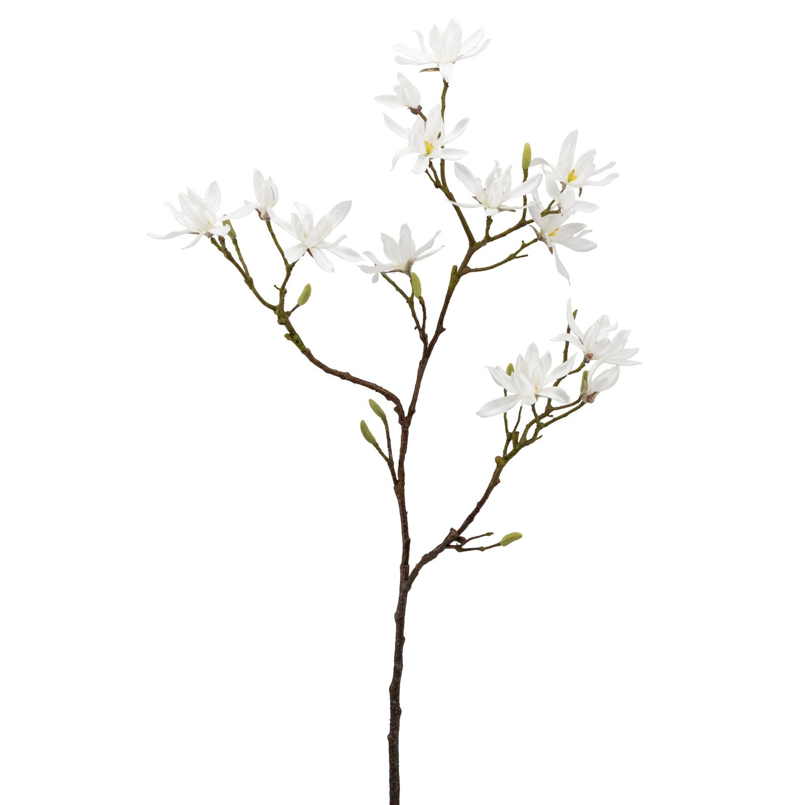 Japanese Magnolia 46L" Faux Multi Bloom Spray Stem White Metro Element