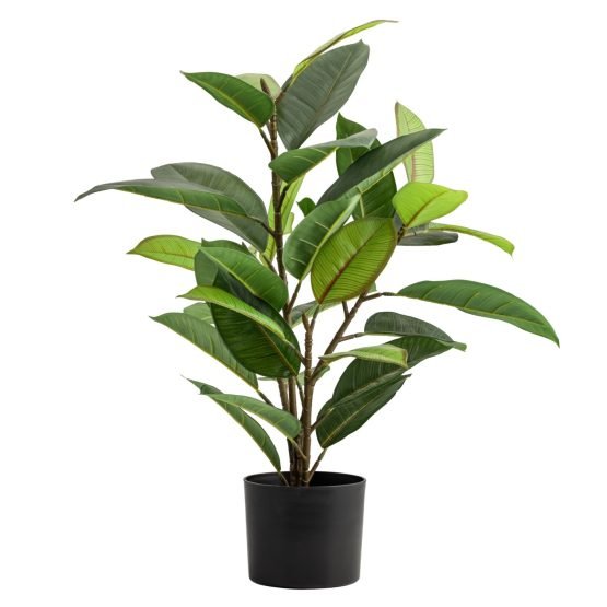 Rubber Tree 29 Inch Tall Faux Potted Plant - Image 4