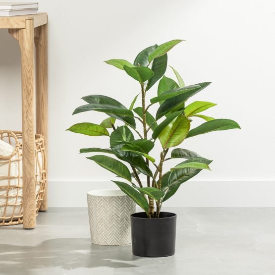Rubber Tree 29 Inch Tall Faux Potted Plant