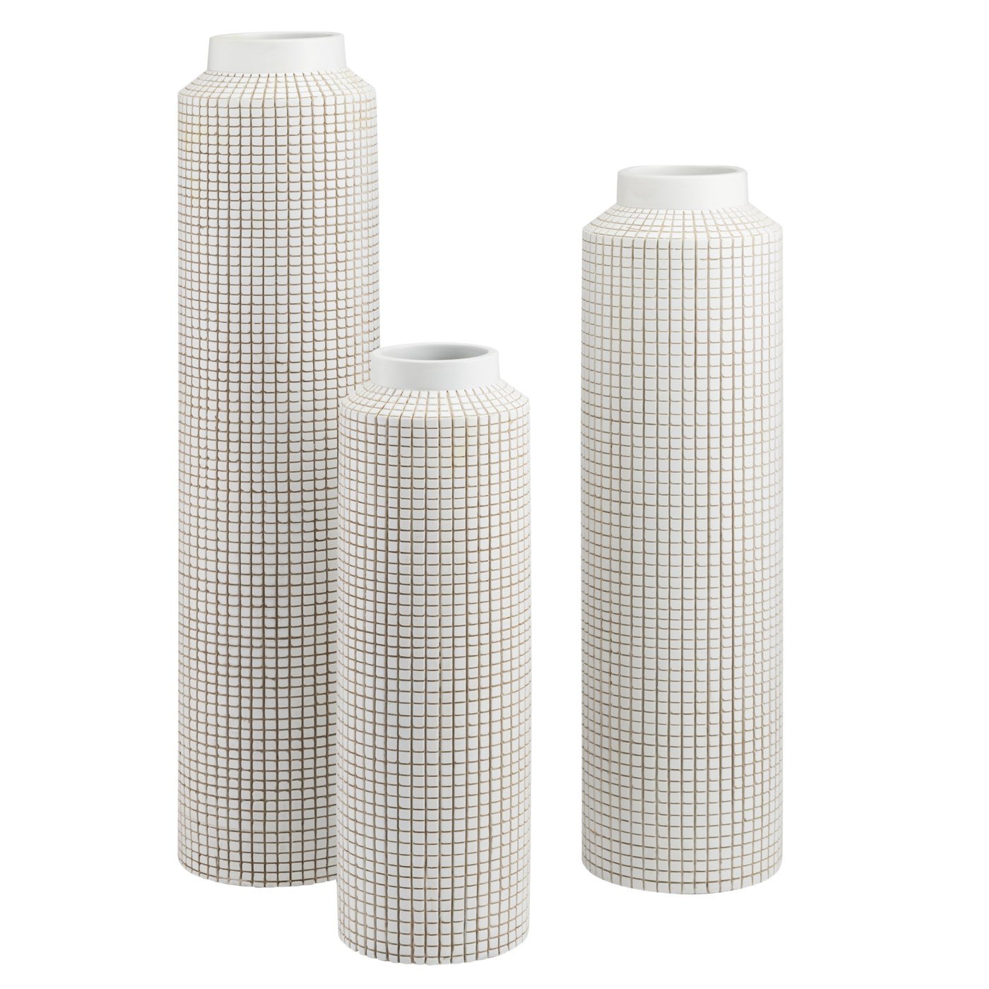 Allic Grid Carved Resin 21 Inch Tall Vase - Image 2