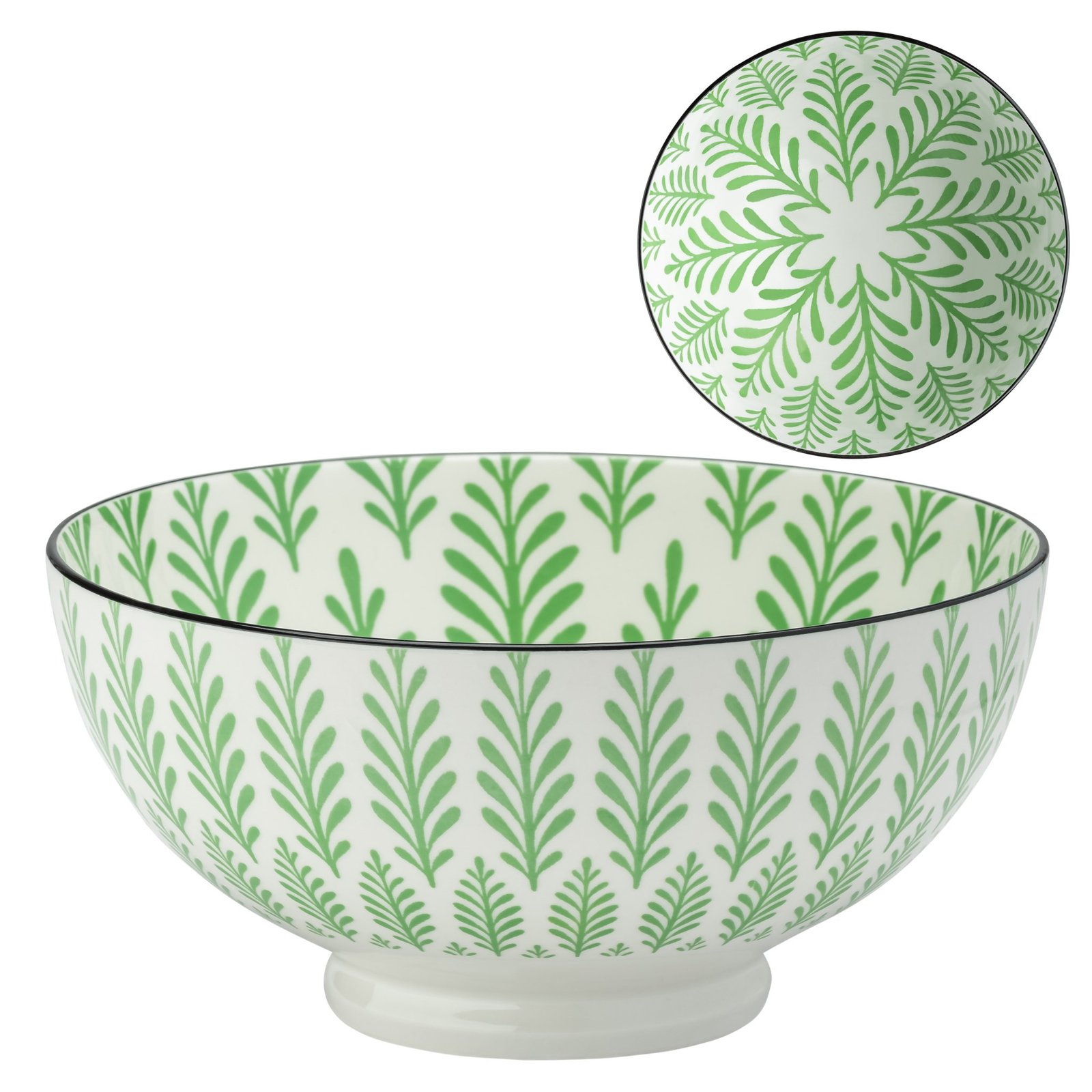 Kiri Porcelain 56 oz 8 Inch Diameter Bowl - Green Cyprus