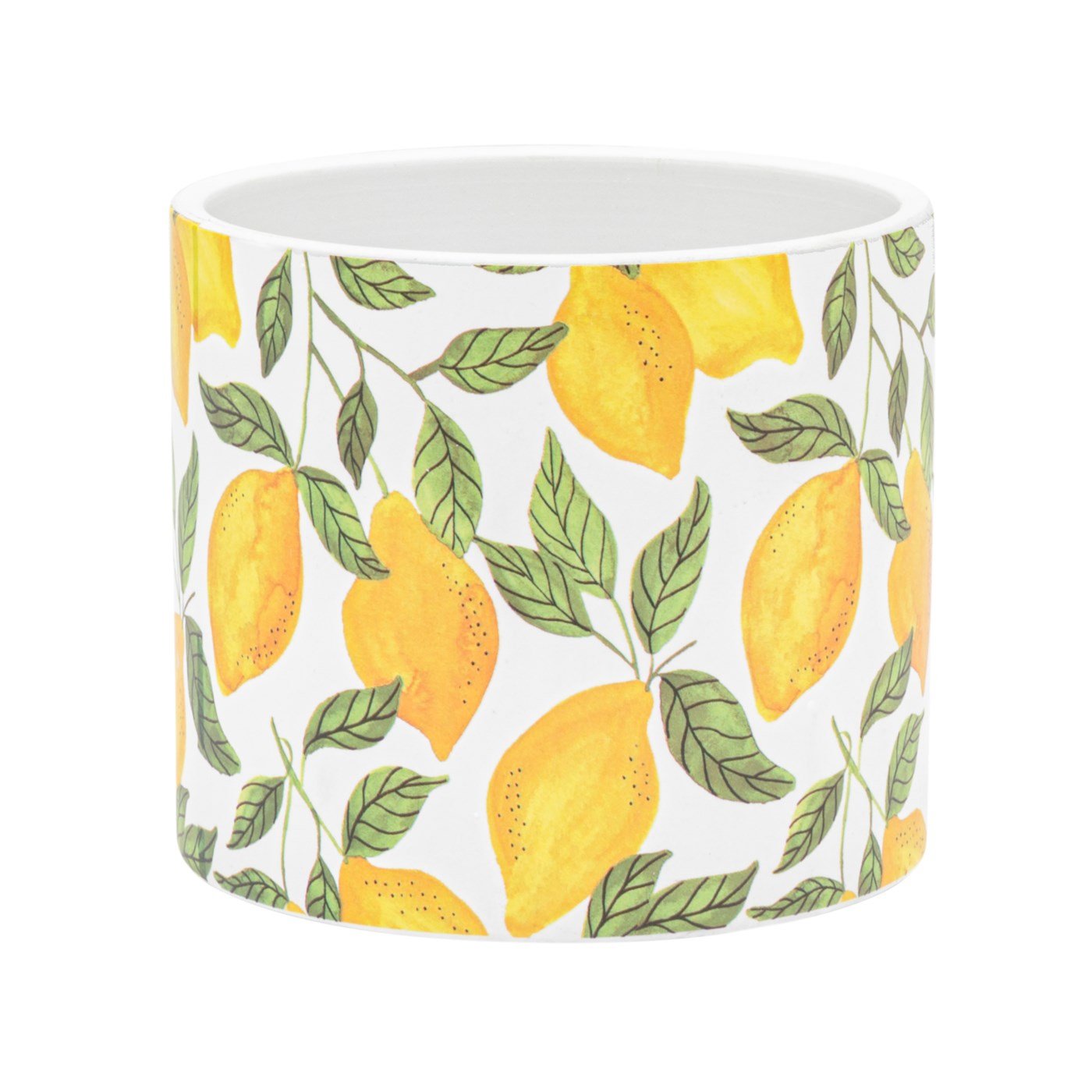 Gazebo Lemon Motif 4.5dx4h" Ceramic Drop Pot Planter - Image 5