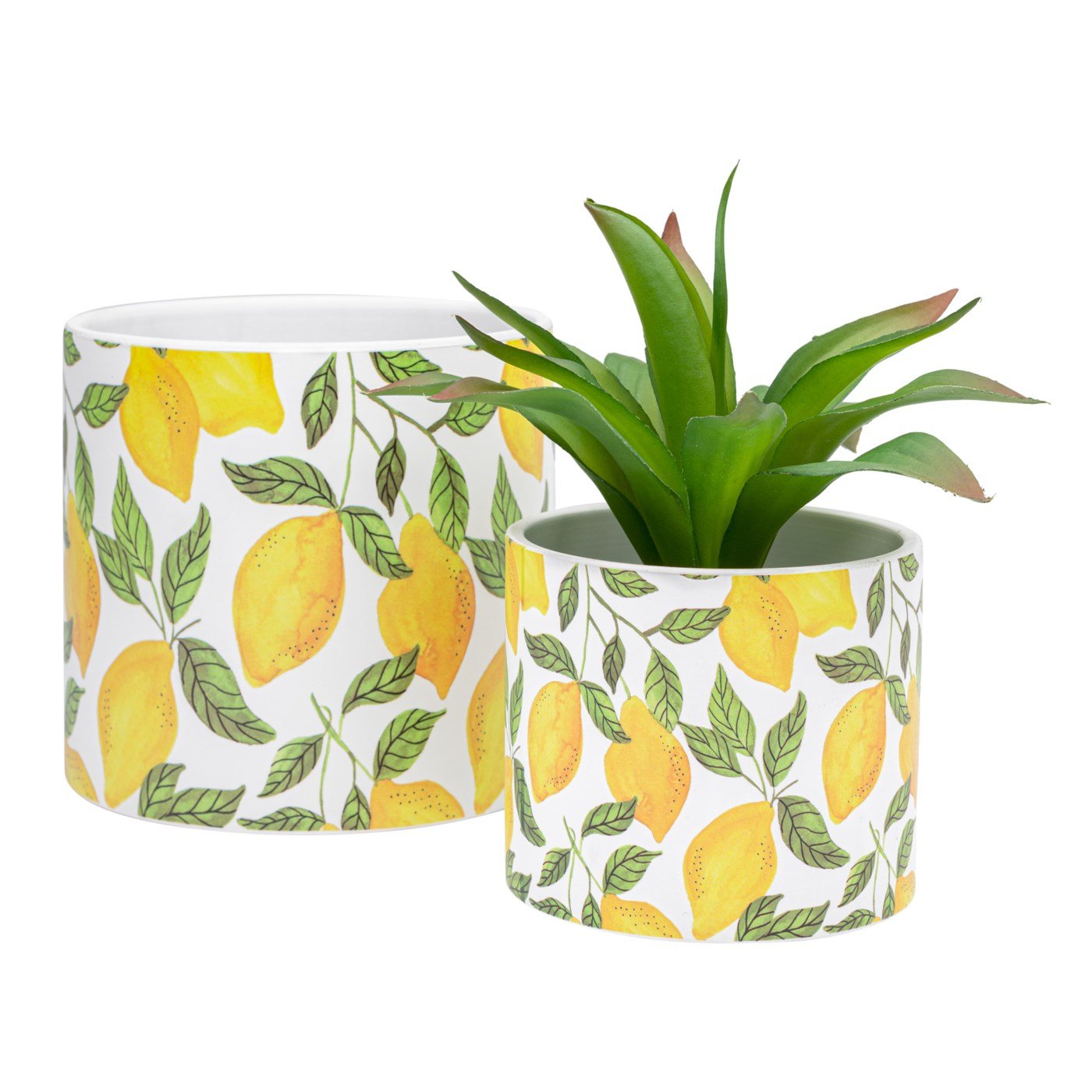 Gazebo Lemon Motif 4.5dx4h" Ceramic Drop Pot Planter - Image 3