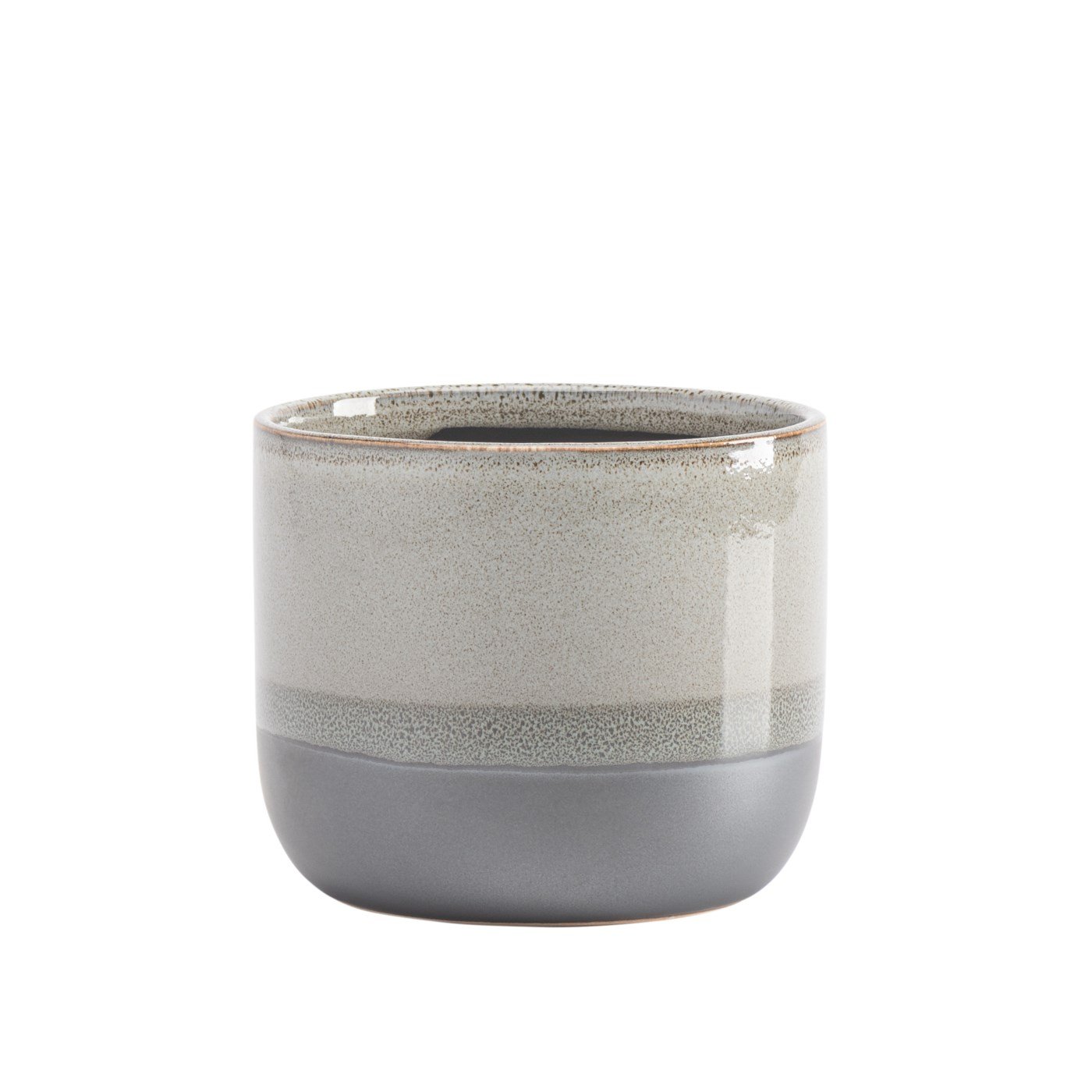 Tolo Two Tone Glaze 4.5d" Ceramic Drop Pot Planter - Grey - Image 7