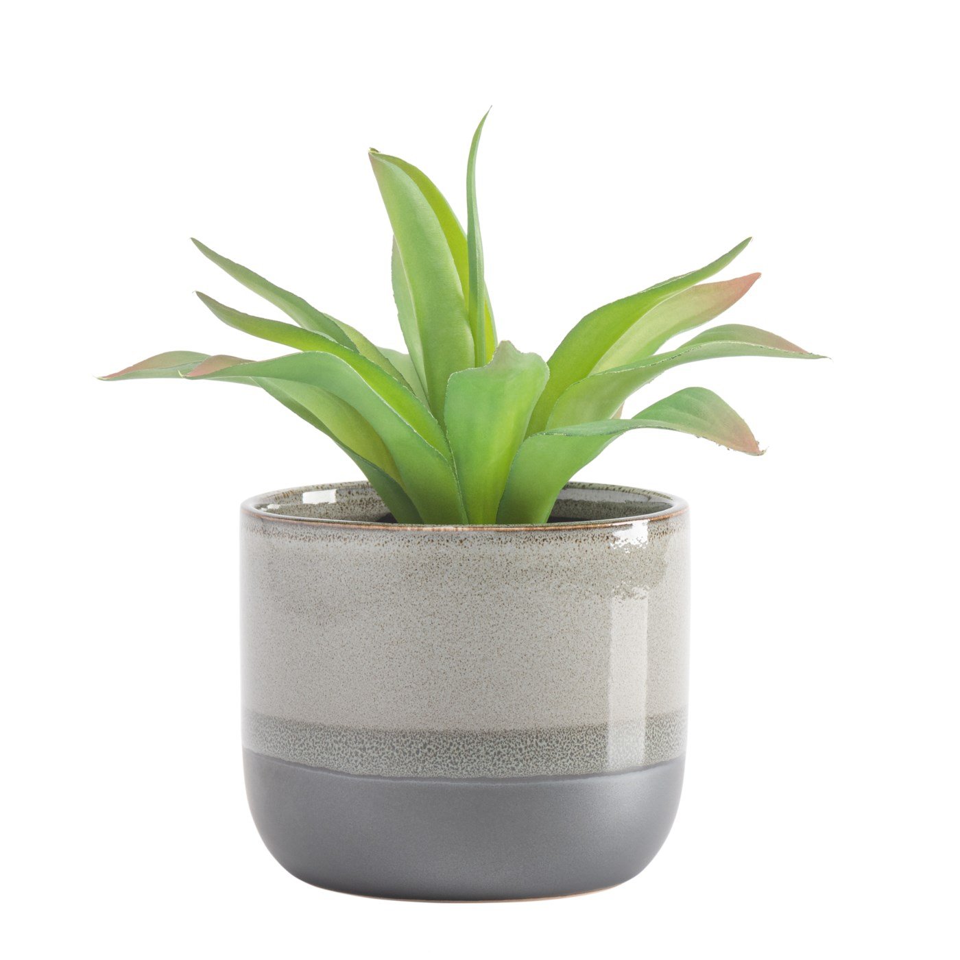 Tolo Two Tone Glaze 4.5d" Ceramic Drop Pot Planter - Grey - Image 8